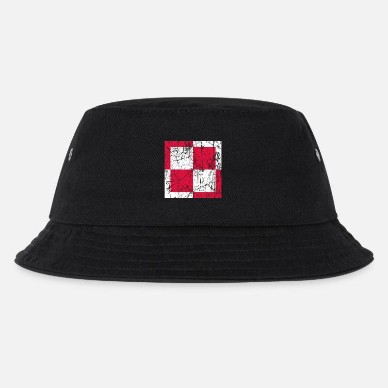 Fliegerabzeichen Polen Luftwaffe Roundel Polen - Kinder Bucket Hat - Schwarz