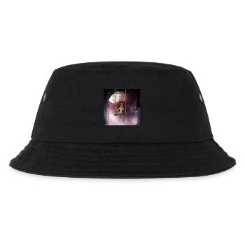 Kleine Fee auf einer Schaukel mit Libelle - Kinder Bucket Hat - Schwarz - Vorne