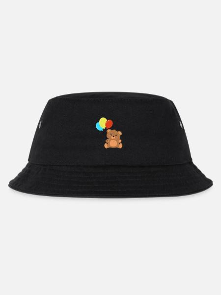 Teddybär mit Luftballons - Kinder Bucket Hat - Schwarz
