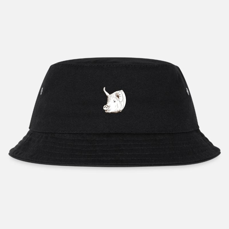Schwein - Kinder Bucket Hat - Schwarz