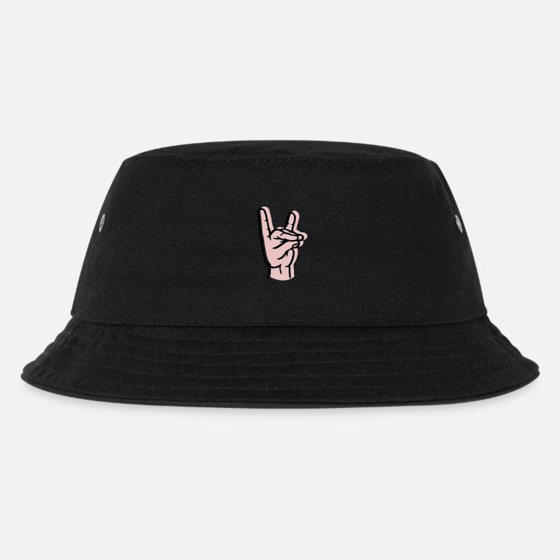 Hand - fox - offset - Kids’ Bucket Hat - black