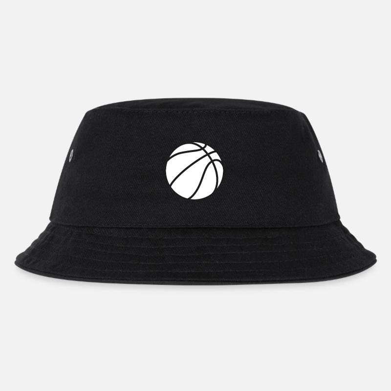 Basketball logo white - Kids’ Bucket Hat - black