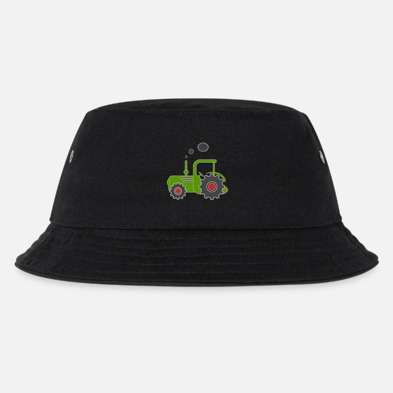Grüner Traktor - Kinder Bucket Hat - Schwarz