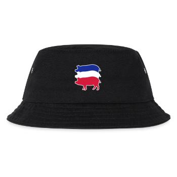 Dreikoloriges Schweinefleisch in Streifen - Kinder Bucket Hat - Schwarz - Vorne