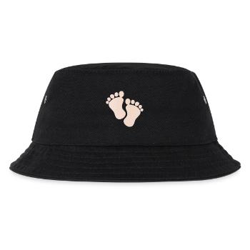 niedliche Baby Fußabdrücke - Kinder Bucket Hat - Schwarz - Vorne