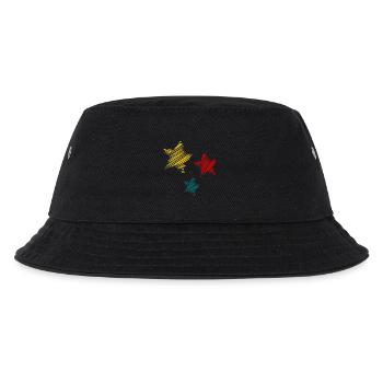 STAR. STAR. STERNE. PARTY. JAHRESTAG. WEIHNACHTEN - Kinder Bucket Hat - Schwarz - Vorne