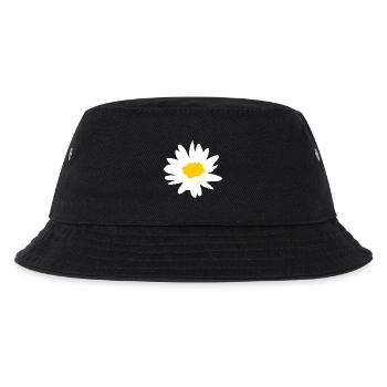 Margerite - Butterblume - Gänseblümchen - Kinder Bucket Hat - Schwarz - Vorne
