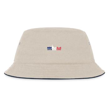 Straßburg Skyline Frankreich Wahrzeichen Karte - Kinder Bucket Hat - Natur/Navy - Vorne
