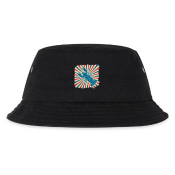 Lobster in the Sun Wheel Retro - Kids’ Bucket Hat - black - Front