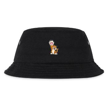 Lustiger Tiger High five - Kinder Bucket Hat - Schwarz - Vorne