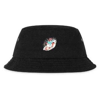 Schneemann mit Schal und Snowboard - Kinder Bucket Hat - Schwarz - Vorne