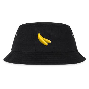 Zwillingsbananen Vektor Gelb - Kinder Bucket Hat - Schwarz - Vorne