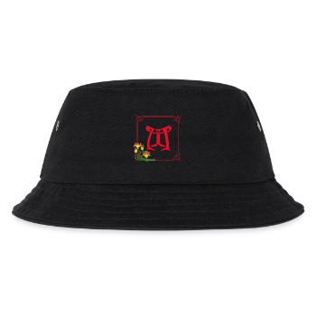 jugendstil m rot - Kinder Bucket Hat - Schwarz - Vorne