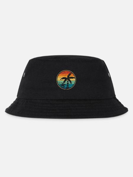 Palme Palmen Strand - Kinder Bucket Hat - Schwarz