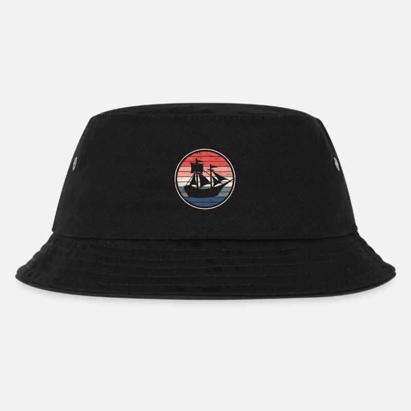 Boot Schiff Segelschiff - Kinder Bucket Hat - Schwarz