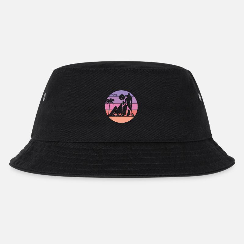 Mythische Silhouette - Anubis - Kinder Bucket Hat - Schwarz