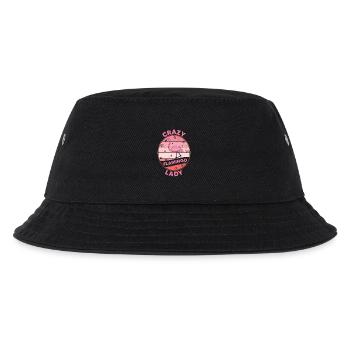 Crazy Flamingo Lady Flamingo Design - Kinder Bucket Hat - Schwarz - Vorne
