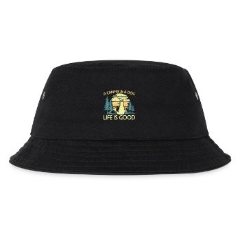 Camping ein Wohnmobil und ein Hundeleben ist gut - Kinder Bucket Hat - Schwarz - Vorne