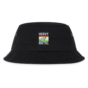 Cooking Quote Heavy Metal Iron Frying Pan Cook - Kids’ Bucket Hat - black - Front