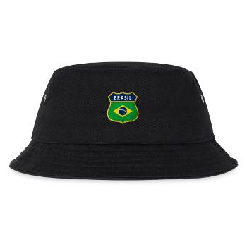 Brasilien Wappen Flaggen Design - Kinder Bucket Hat - Schwarz - Vorne