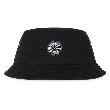 strahlende Dartscheibe mit blauen Dartpfeil - Kinder Bucket Hat - Schwarz - Vorne