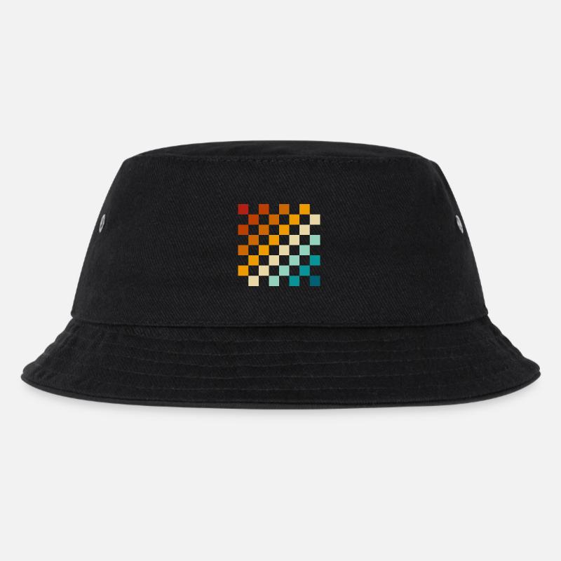 Retro chessboard - Kids’ Bucket Hat - black
