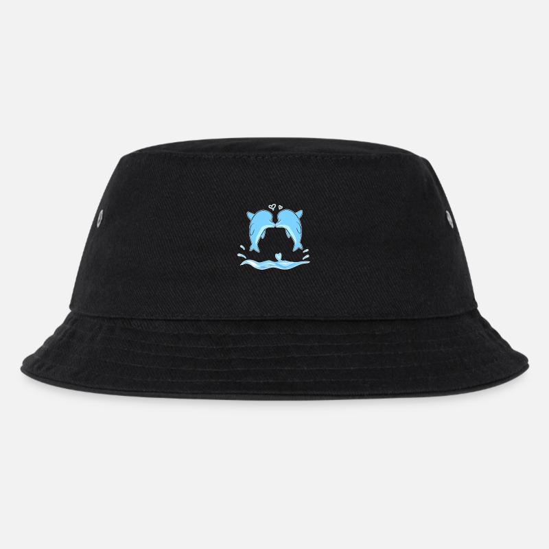 liebespaar pärchen delfin tiere meerestier liebe - Kinder Bucket Hat - Schwarz