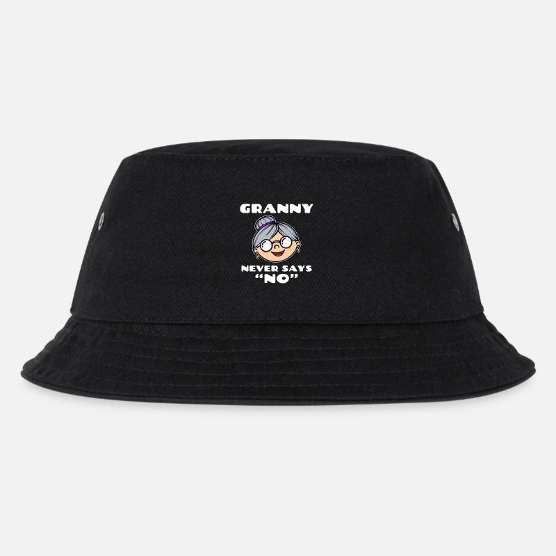 Großmutter Oma Alte Frau Seniorin Brille Statement - Kinder Bucket Hat - Schwarz
