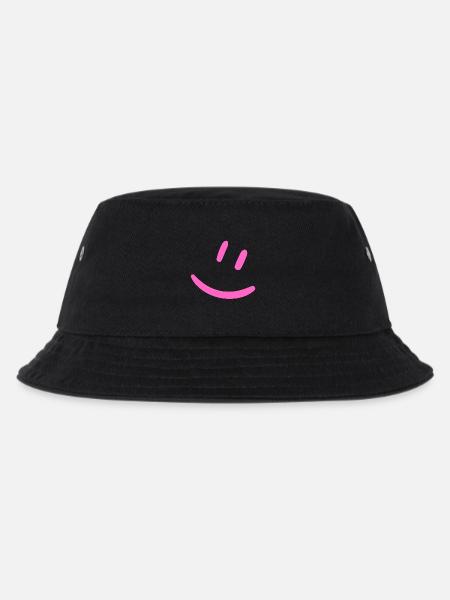 Knallpinkes Lächeln - Kinder Bucket Hat - Schwarz
