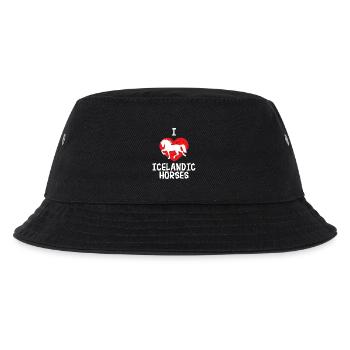 I Love Horses Heart Icelandic Horses Statement - Kids’ Bucket Hat - black - Front