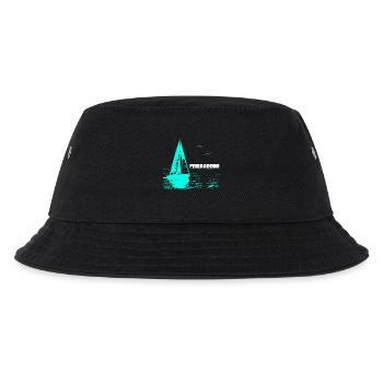 Feierabend Segelboot und 2 Möwen - Kinder Bucket Hat - Schwarz - Vorne