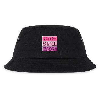 KUH STALL MANAGERIN - LANDWIRTIN BAUERNHOF - Kinder Bucket Hat - Schwarz - Vorne