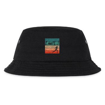 Läuft Jogging Spruch Optimist retro vintage - Kinder Bucket Hat - Schwarz - Vorne
