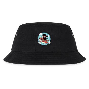 Kawaii Chat ninja chevauchant un dragon rouge - Bob Enfant - noir - Devant