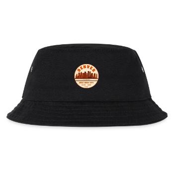 Denver Skyline Vintage Abzeichen - Kinder Bucket Hat - Schwarz - Vorne