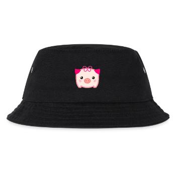 Kawaii Cute Pig - Kids’ Bucket Hat - black - Front