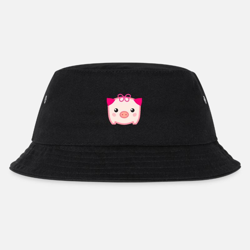Cochon mignon Kawaii - Bob Enfant - noir