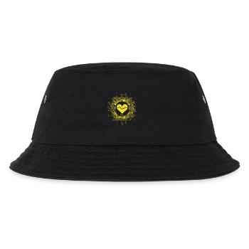 Heartbeat Herz Symbol auf Punkte HG - Kinder Bucket Hat - Schwarz - Vorne
