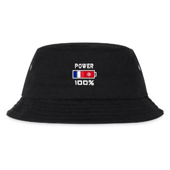 Tunesien und Frankreich Power 100% - Kinder Bucket Hat - Schwarz - Vorne