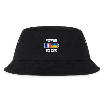 Ukraine und Frankreich Power 100% - Kinder Bucket Hat - Schwarz - Vorne