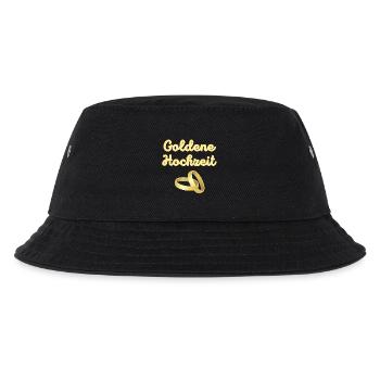 Goldene Hochzeit goldene Eheringe leuchtend Gold - Kinder Bucket Hat - Schwarz - Vorne