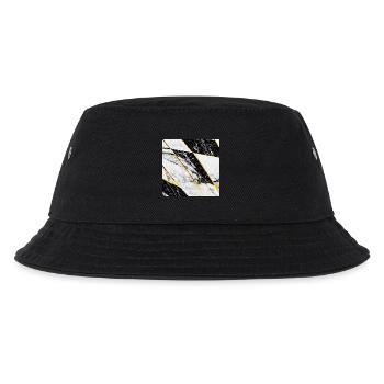 Marmor Schwarz Weiß Gold Mosaik Geometrisch - Kinder Bucket Hat - Schwarz - Vorne