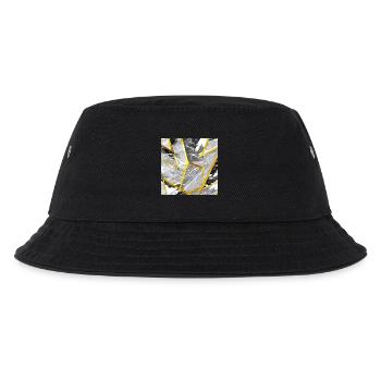Marmor Schwarz-Weiß Gold Textur - Kinder Bucket Hat - Schwarz - Vorne