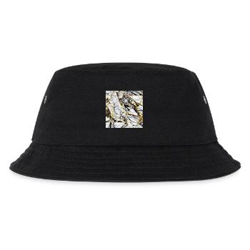 Marmor Schwarz Weiß Gold Textur - Kinder Bucket Hat - Schwarz - Vorne