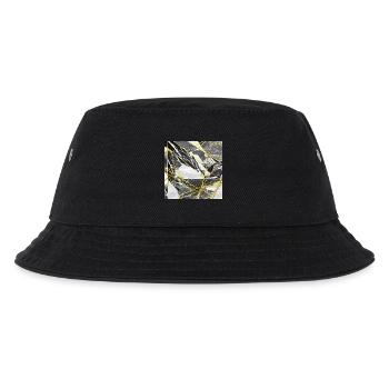 Marmor Schwarz Gold Geometrische Textur - Kinder Bucket Hat - Schwarz - Vorne
