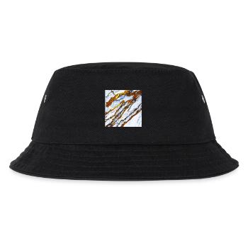 weißer Marmor trifft auf Gold - Kinder Bucket Hat - Schwarz - Vorne
