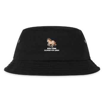 Cool Islandpferde Statement Pferdenarr Galopp - Kinder Bucket Hat - Schwarz - Vorne