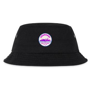 Shanghai China Skyline Badge - Kinder Bucket Hat - Schwarz - Vorne