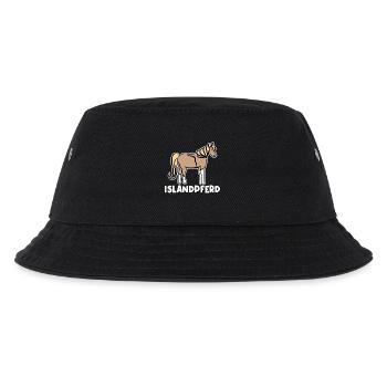 Islandpferde Pferde Pferdefan Stute Fohlen Spruch - Kinder Bucket Hat - Schwarz - Vorne