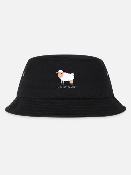 "Guck nich so blök" Glubschaugen Schaf - Kinder Bucket Hat - Schwarz